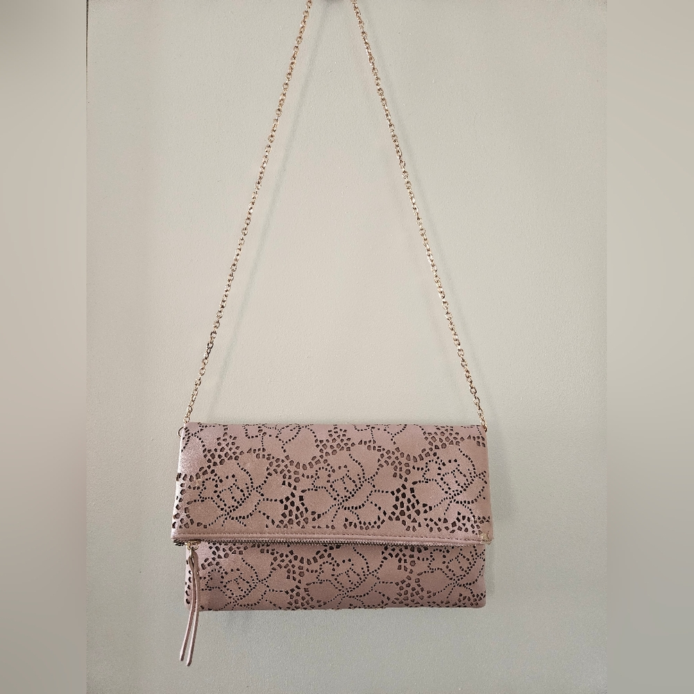 Elegant Pink Laser-Cut Women's Bag